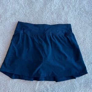 Lululemon Navy Blue Pace Rival Long Mini Skirt Sz 4